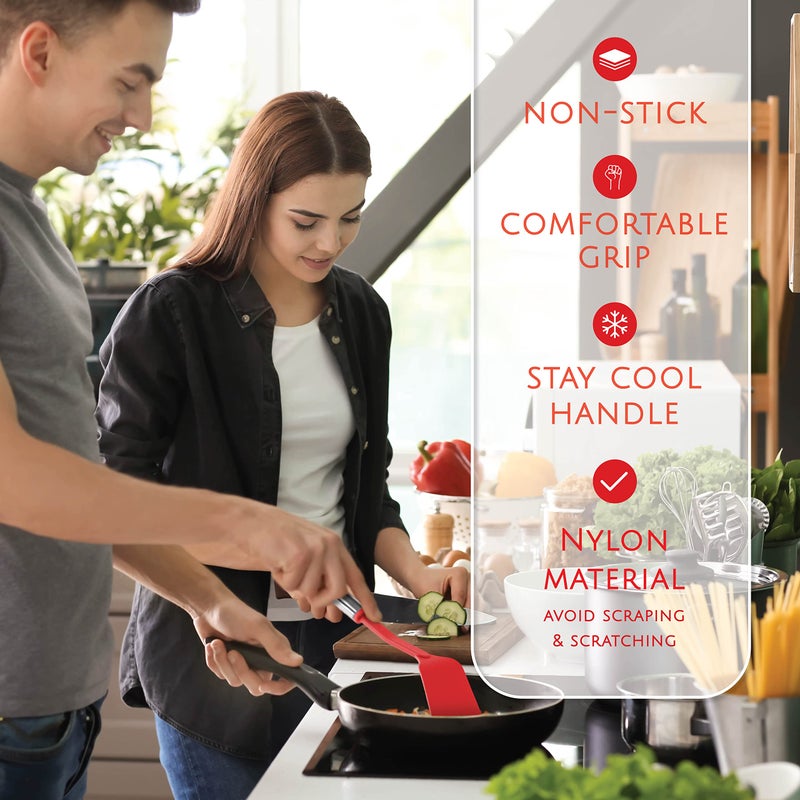 Kaluns Kitchen Utensils Set, Cooking Utensil Set Kitchen Gadgets, Pots and Pans set Nonstick and Heat Resistant, 24 Pcs Nylon and Stainless Steel, Spatula Set, Apartment Essentials Kitchen Cookware Sets - Image 3